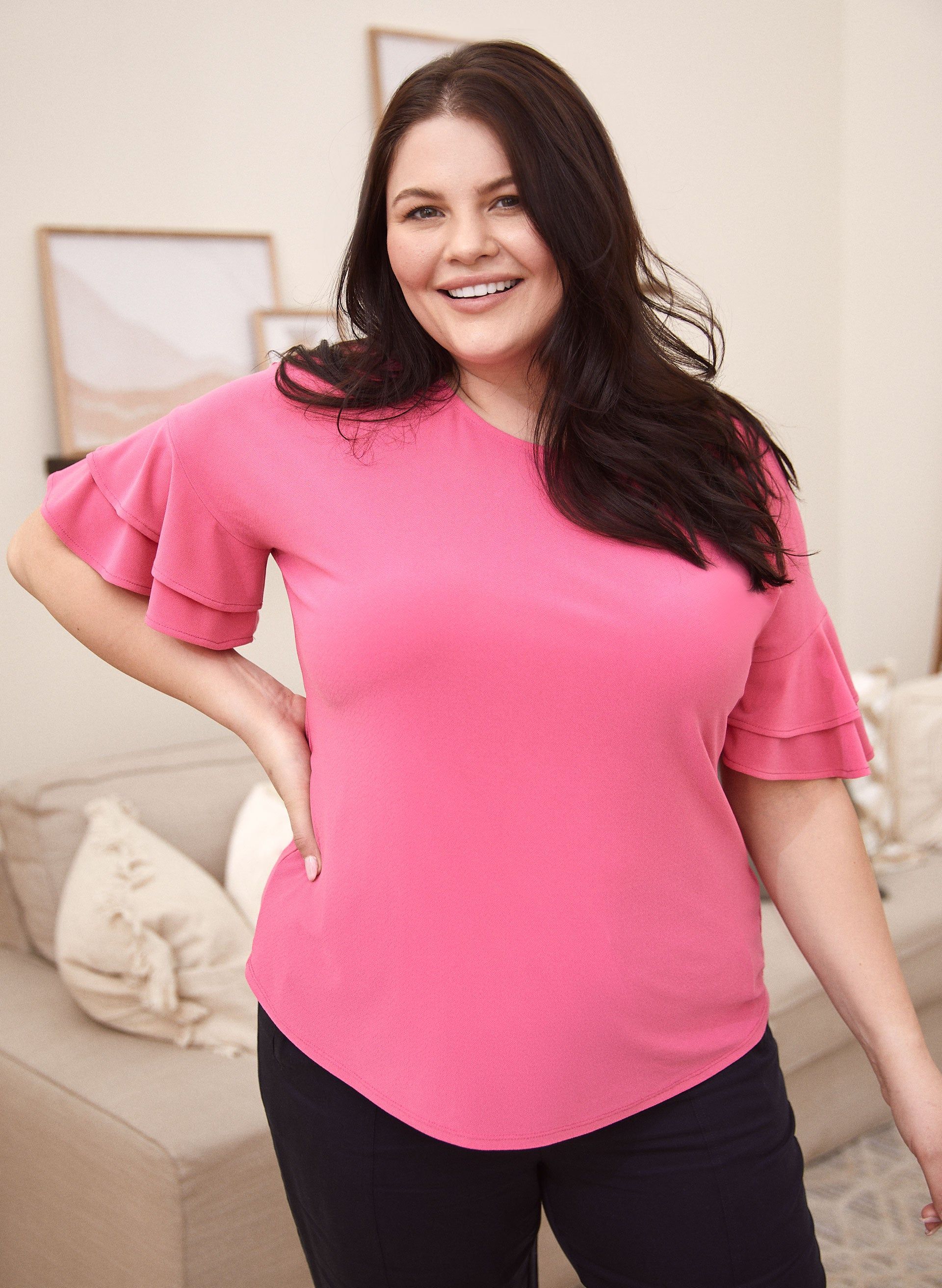 Ruffle Short Sleeve Top sold by Laura