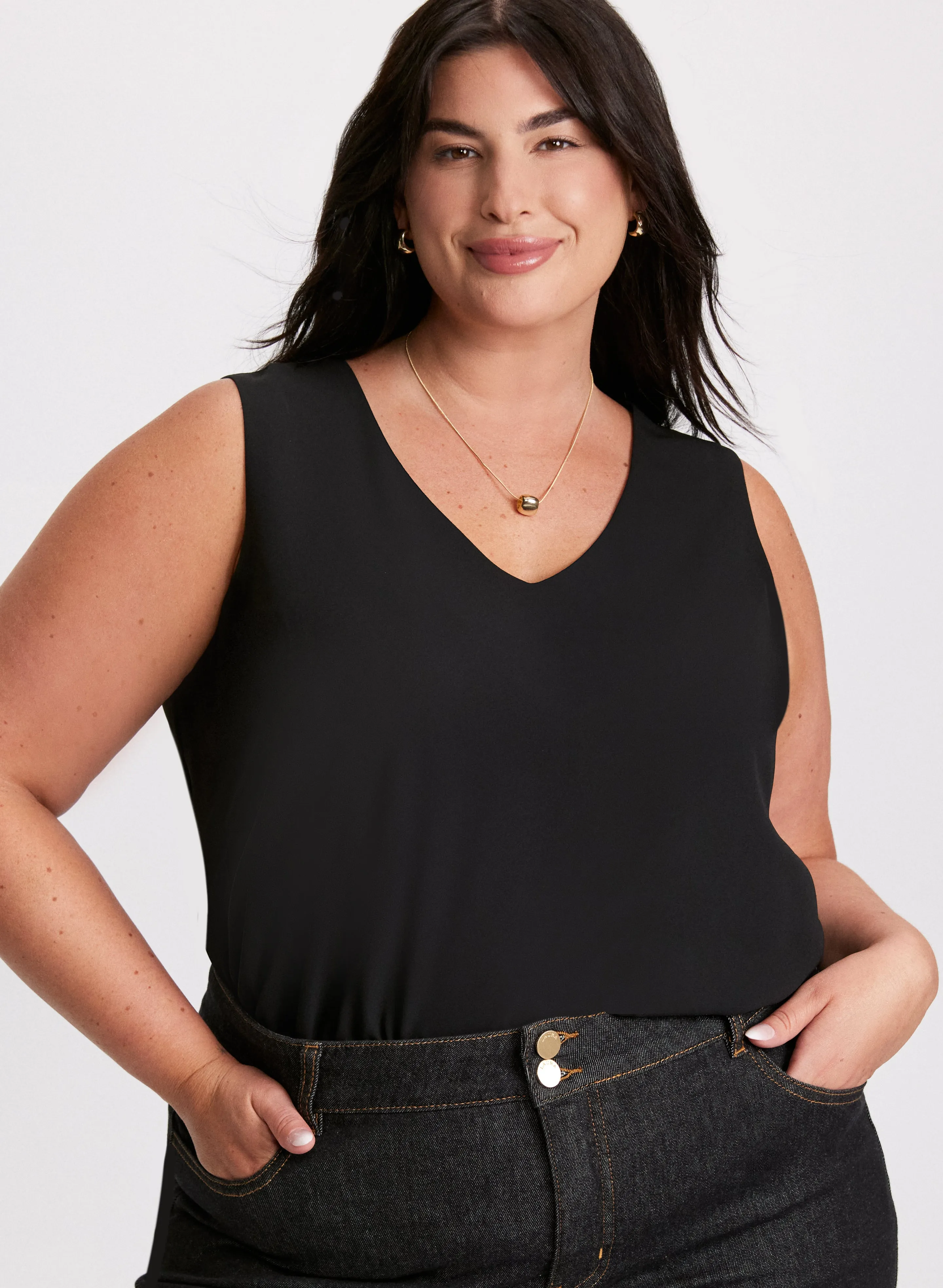 Sleeveless V-Neck Blouse sold by Laura