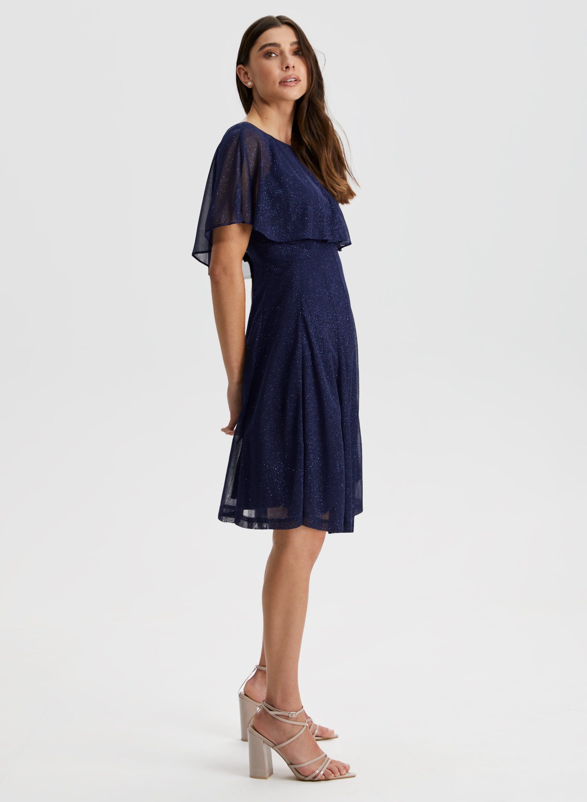 Glitter Mesh Capelet Dress sold by Laura product image thumbnail 3