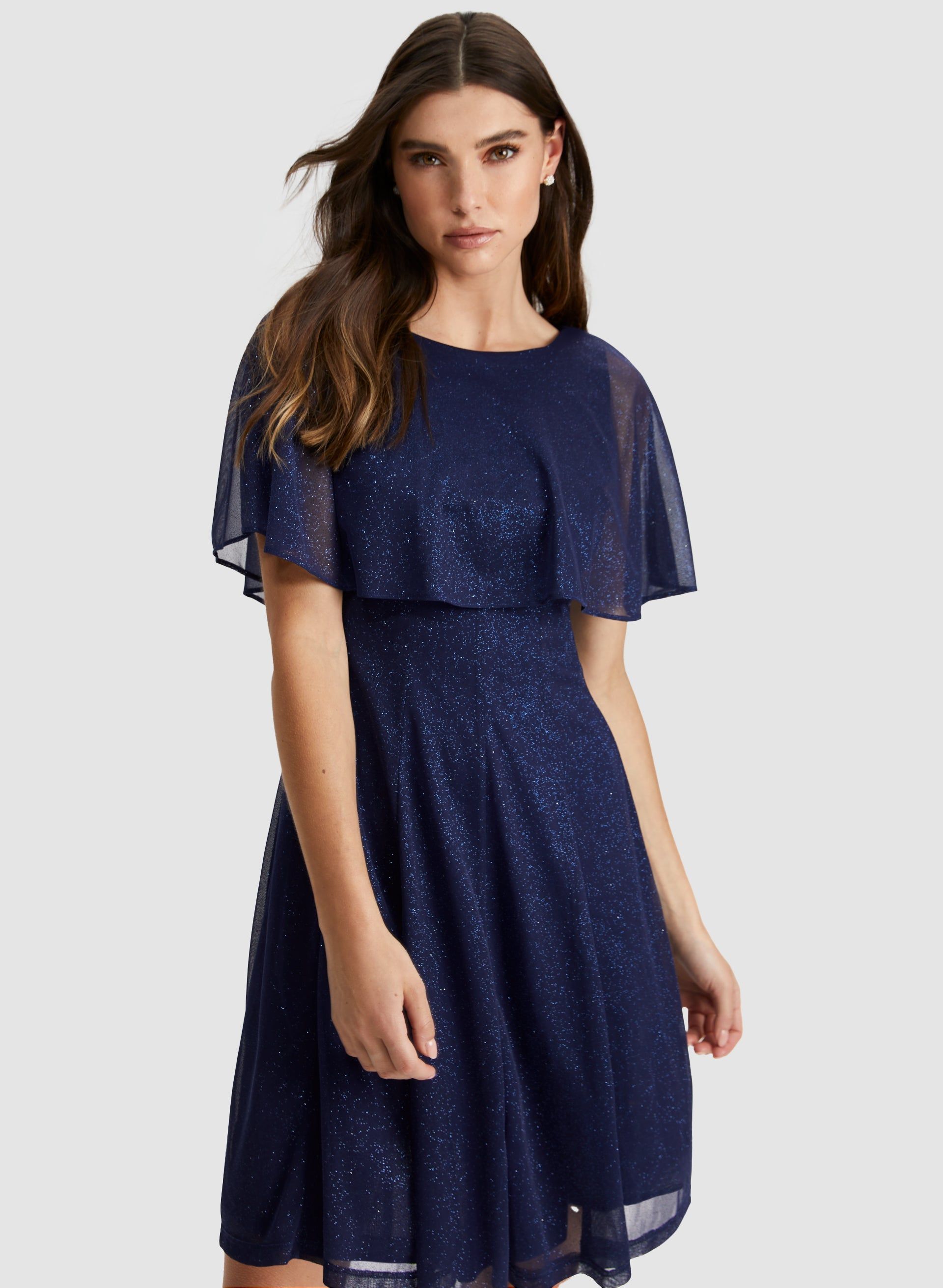 Glitter Mesh Capelet Dress sold by Laura product image thumbnail 5