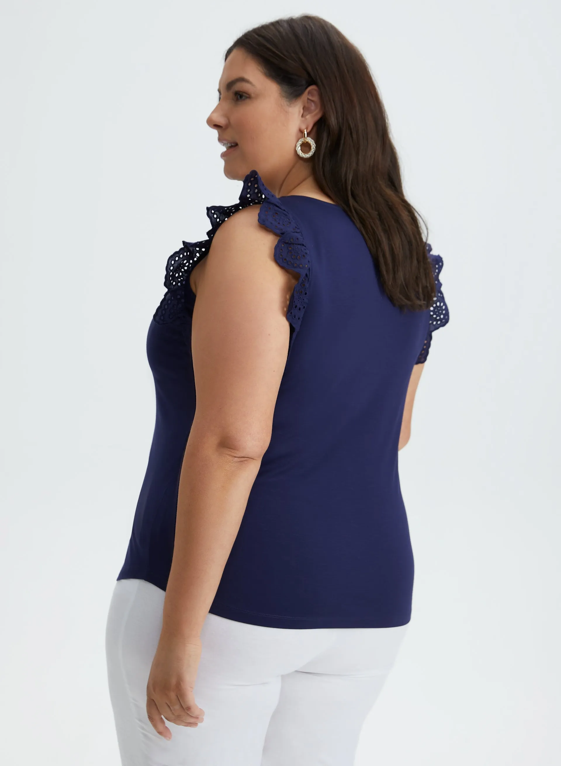 Eyelet Cap Sleeve Tee sold by Laura product image thumbnail 4