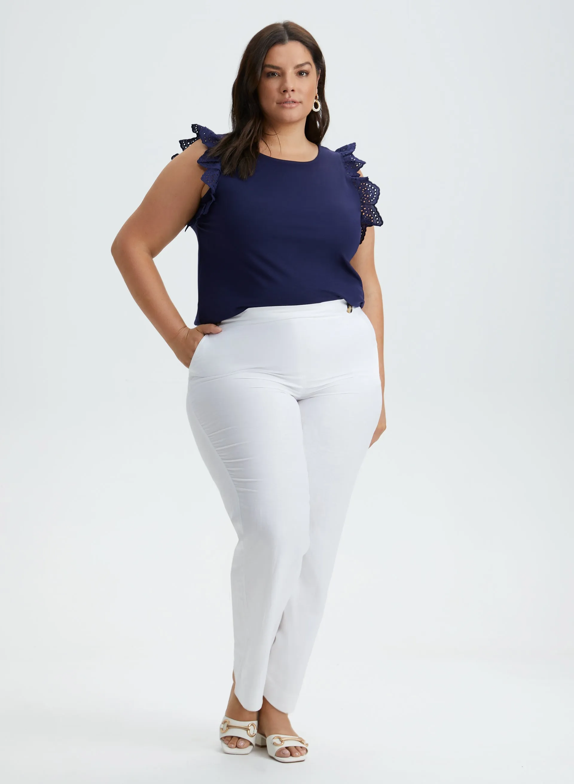 Eyelet Cap Sleeve Tee sold by Laura product image thumbnail 3