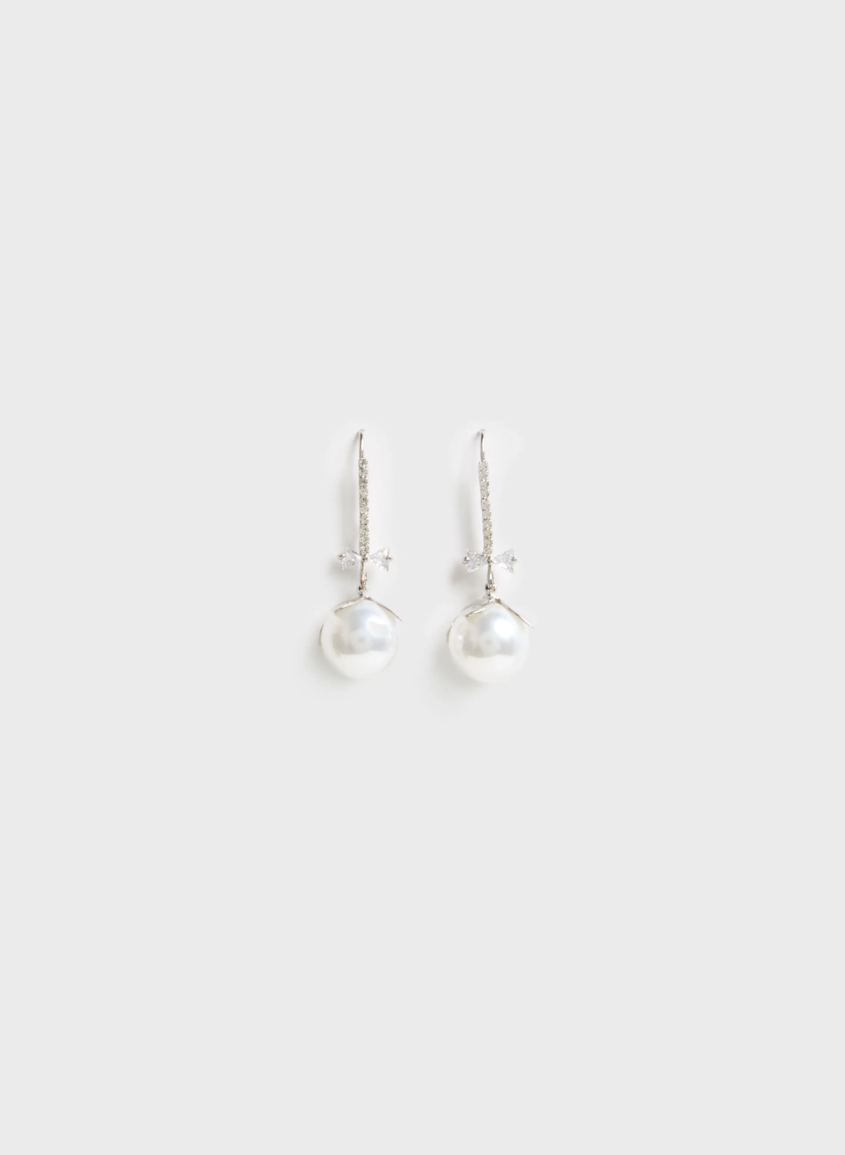 Linear Earrings With Faux Pearl sold by Laura