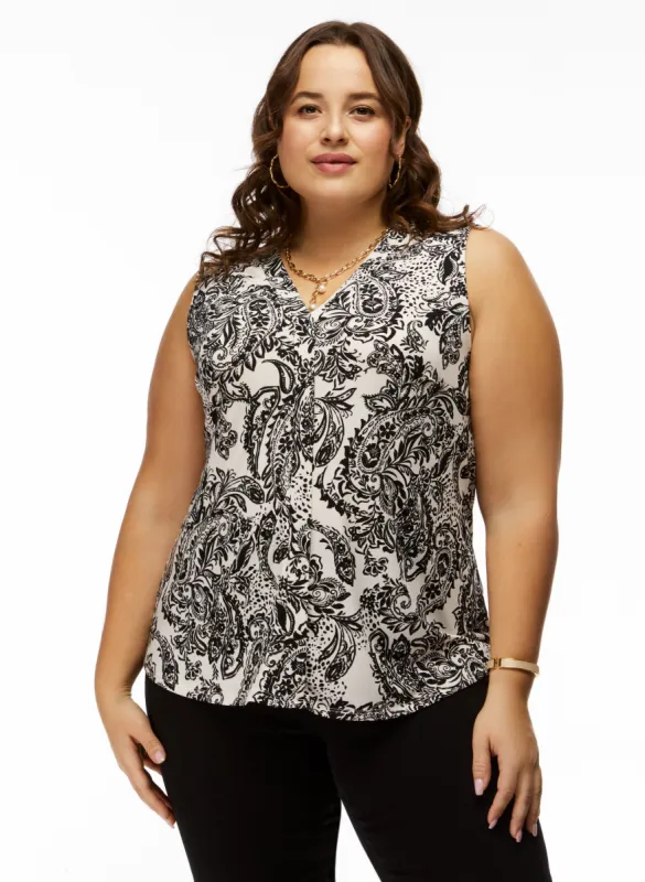 Paisley Print V-Neck Top sold by Laura