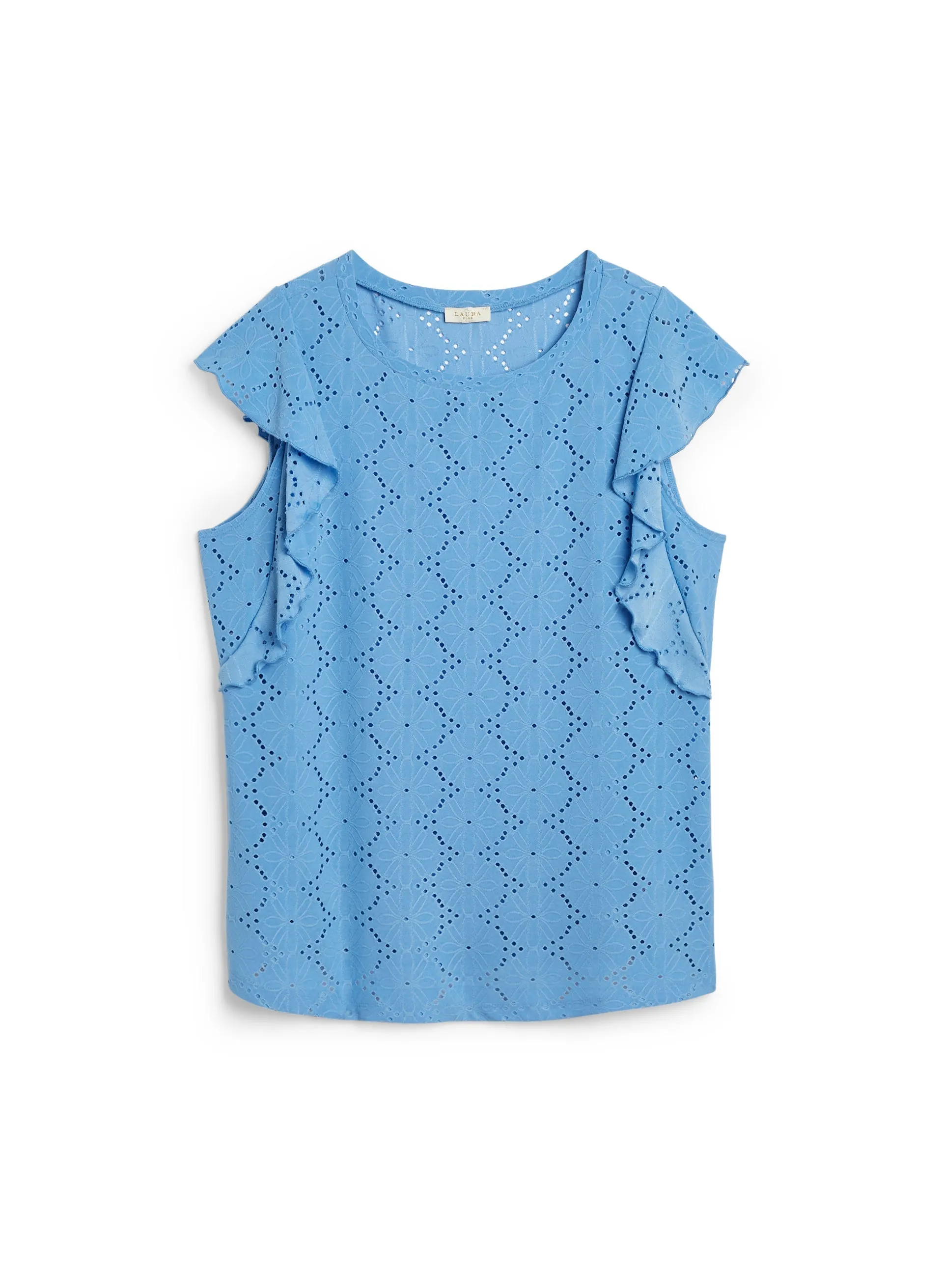 Floral Eyelet Flutter Sleeve Top sold by Laura product image thumbnail 2