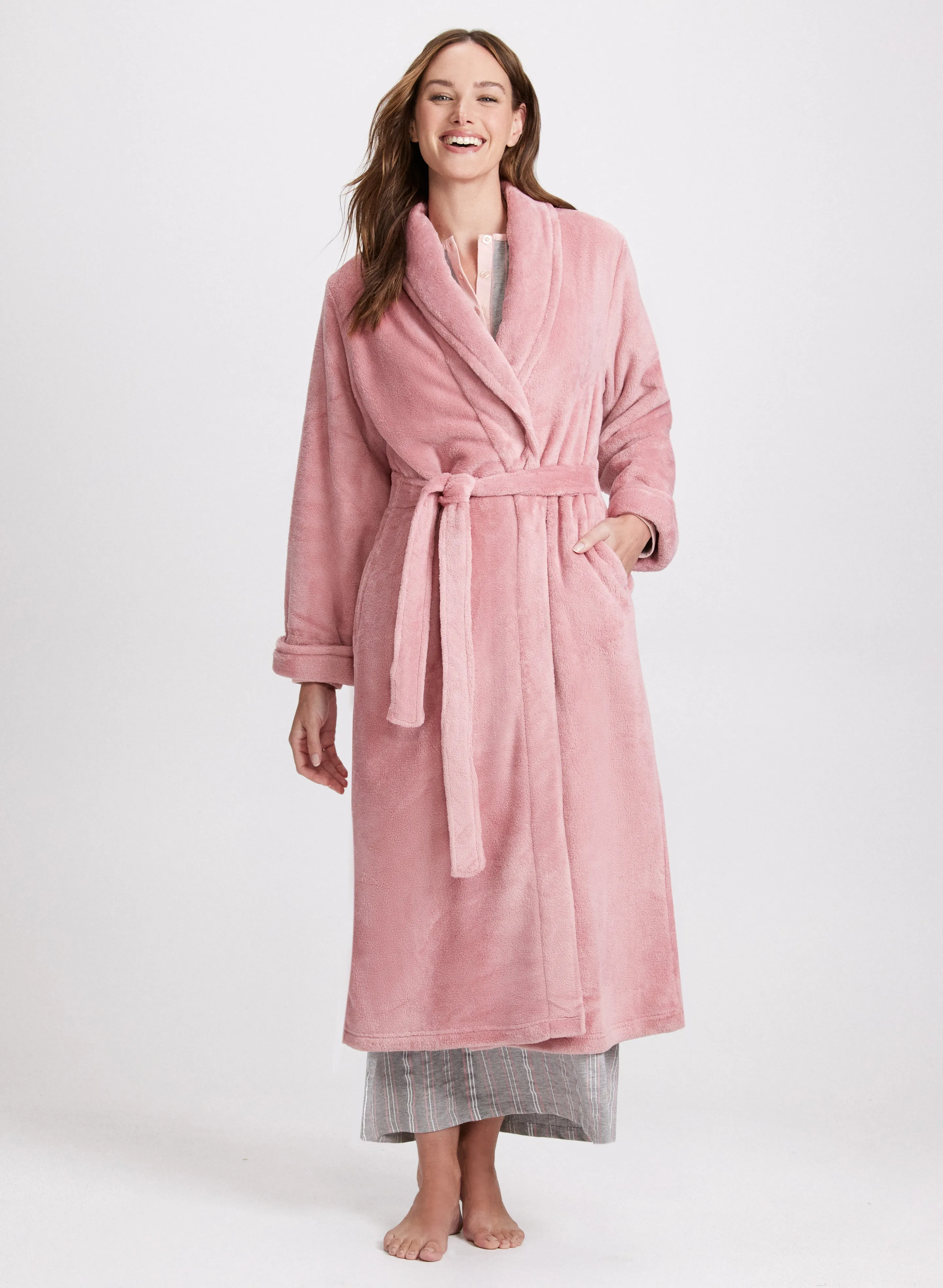 Belted Fleece Robe sold by Laura