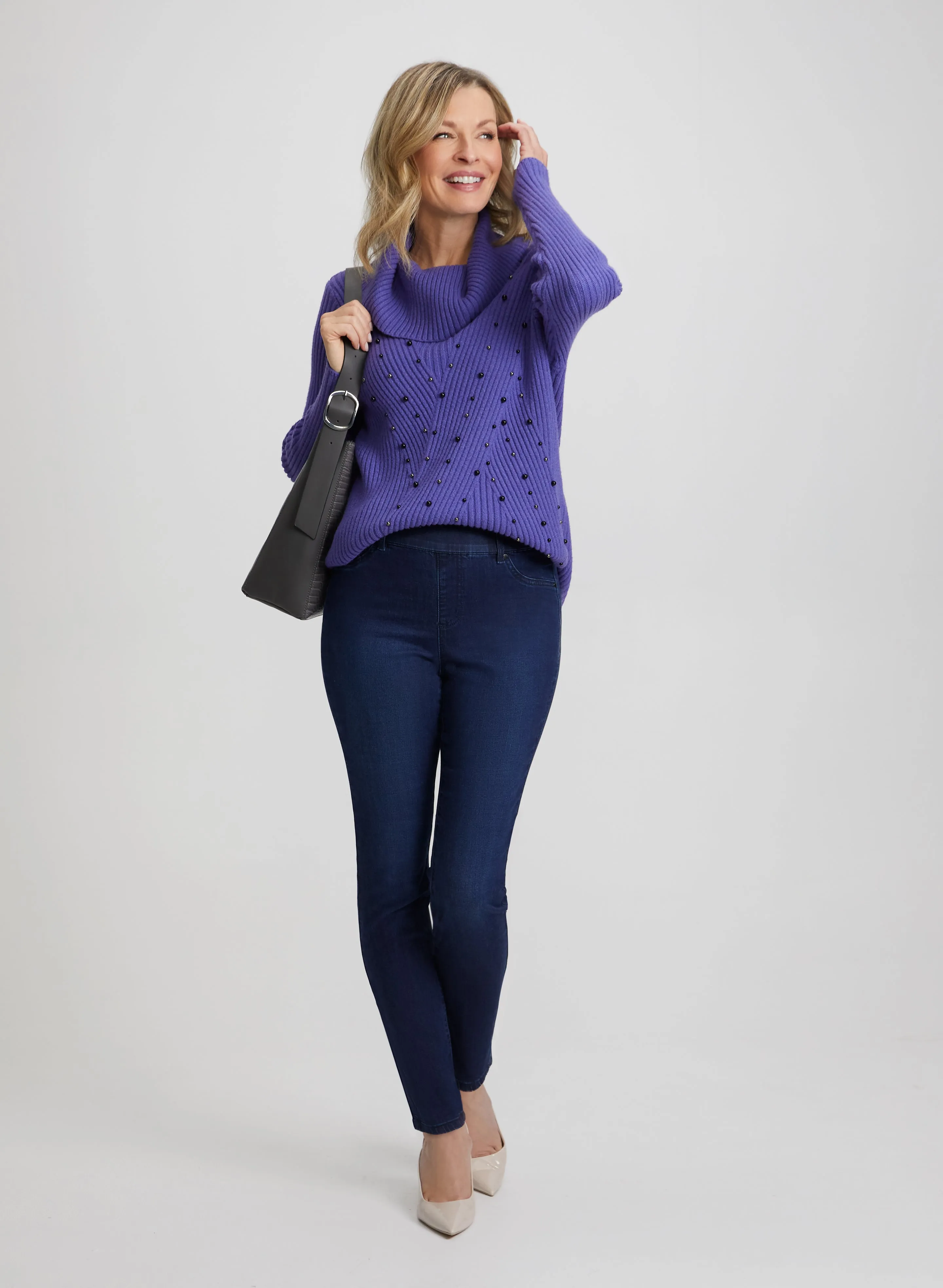 Stud Detail Sweater & Slim Leg Jeans sold by Laura