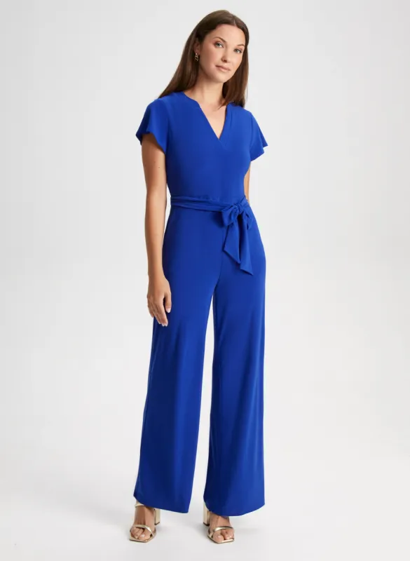 Wide Leg V-Neck Jumpsuit sold by Laura