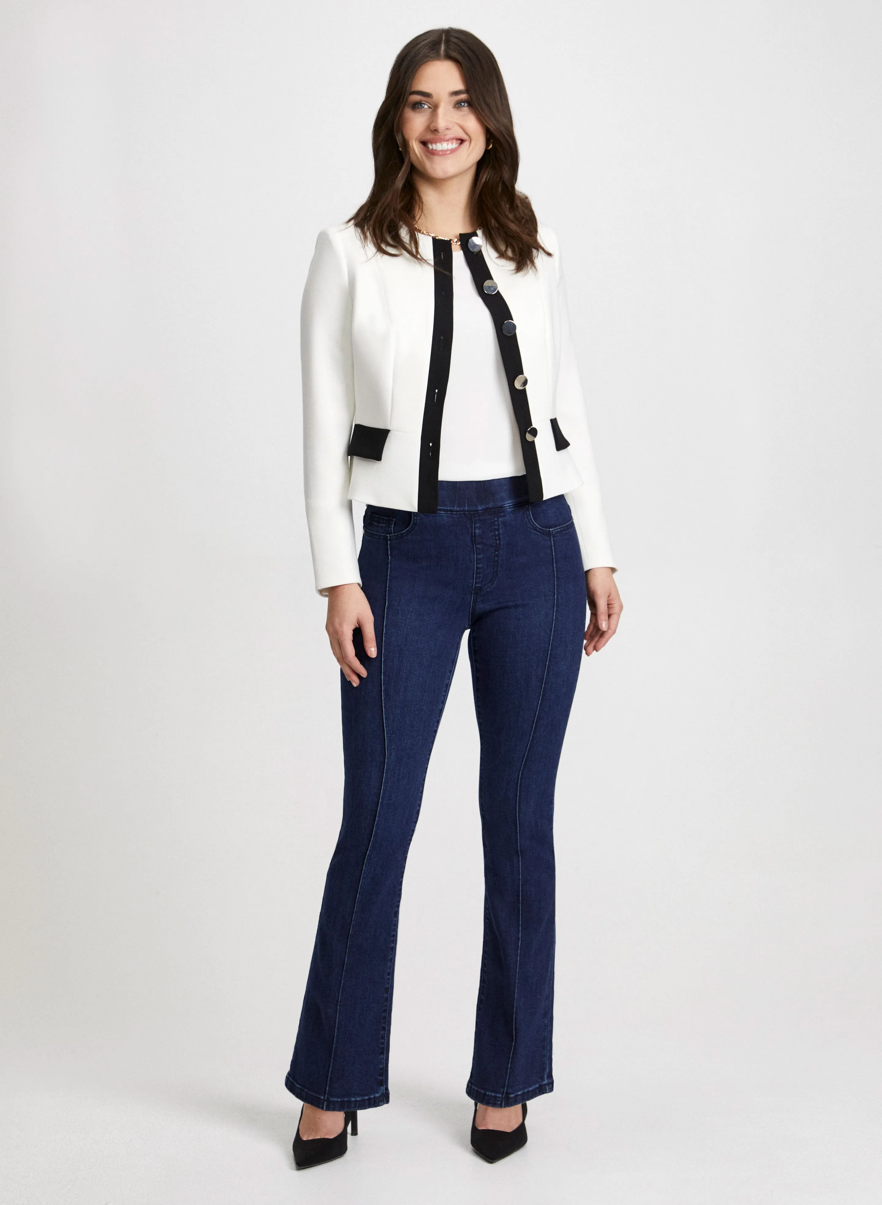 Contrast Jacket & Bootcut Jeans sold by Laura