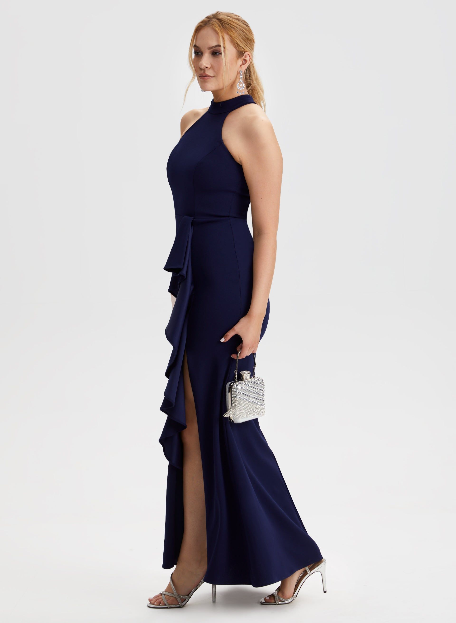 Side Flounce Halter Neck Dress sold by Laura product image thumbnail 3