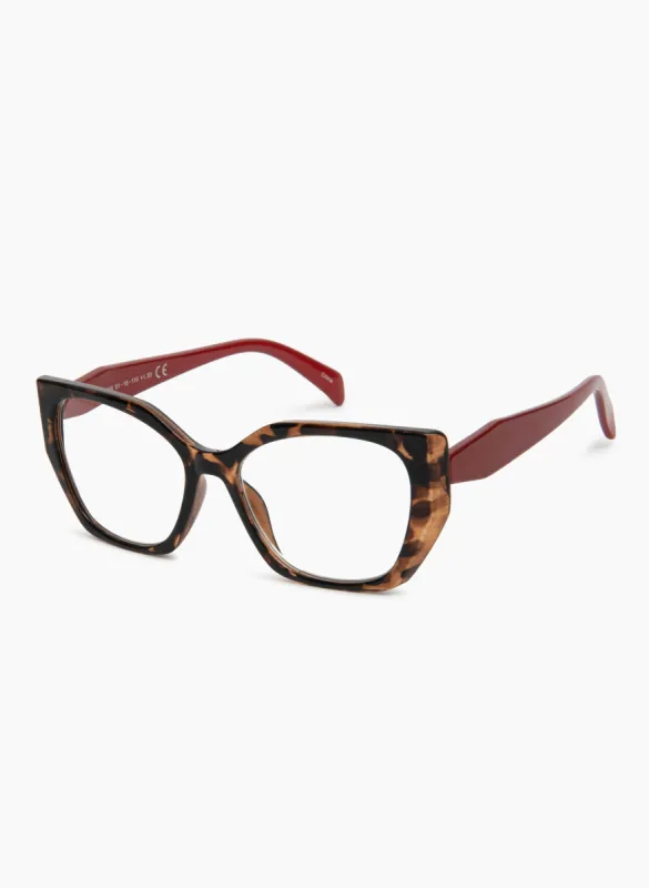 Contrast Tortoise Shell Reading Glasses sold by Laura