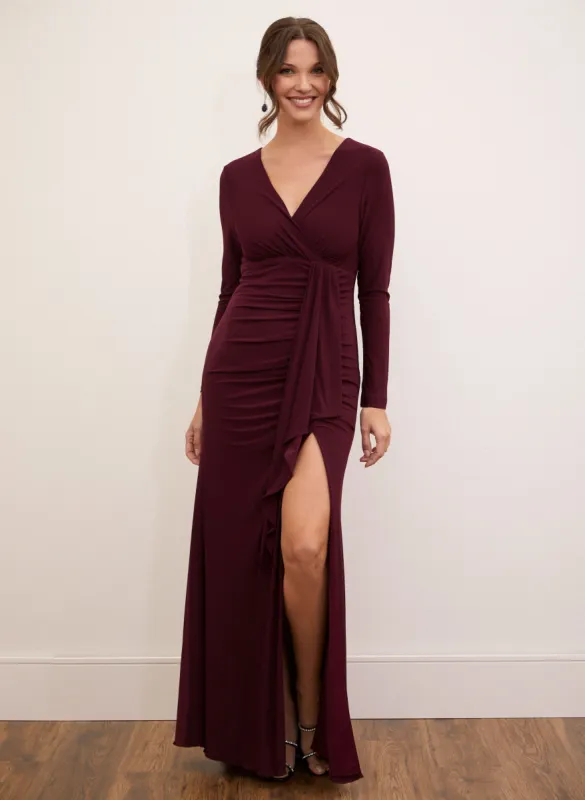 Ruched V-Neck Dress sold by Laura