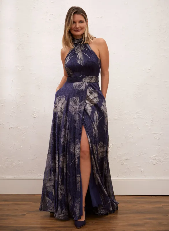 Metallic Halter Neck Dress sold by Laura