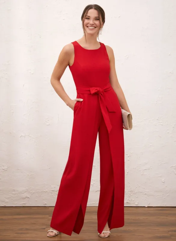 Split Wide Leg Jumpsuit sold by Laura