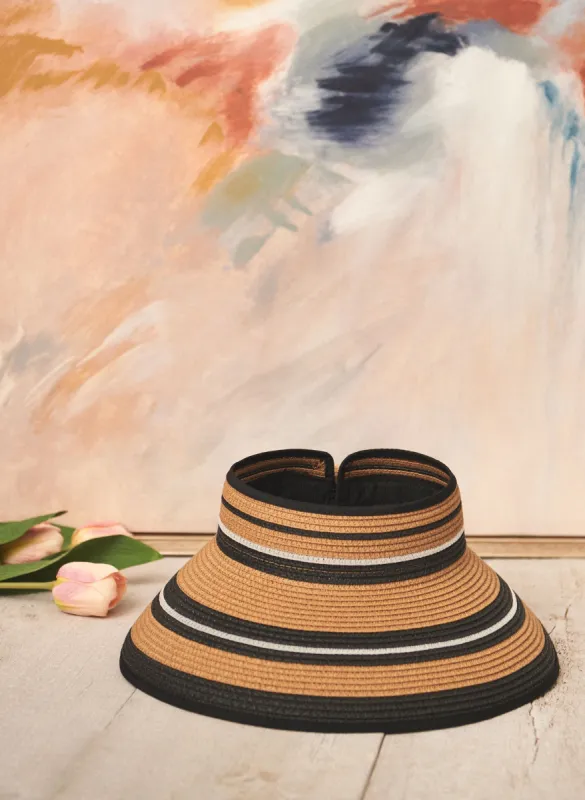 Striped Bow Detail Visor sold by Laura