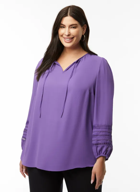 Puff Sleeve Embroidered Top sold by Laura