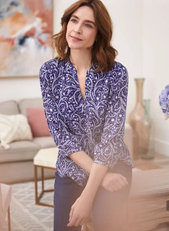 Floral Print 3/4 Sleeve Blouse sold by Laura