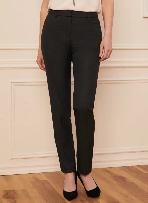 Louben - Pinstripe Print Straight Leg Pants sold by Laura