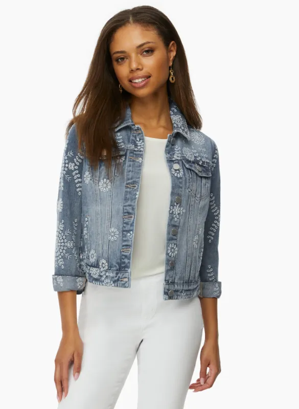 Floral Embroidered Denim Jacket sold by Laura