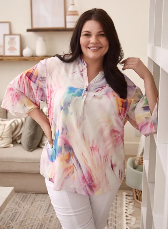 Abstract Print Blouse sold by Laura
