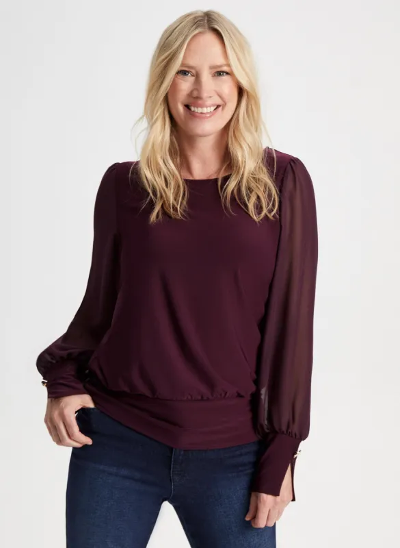 Boat Neck Long Sleeve Top sold by Laura