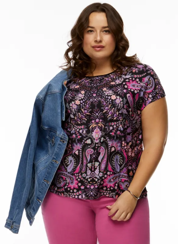 Cap Sleeve Paisley Print Top sold by Laura
