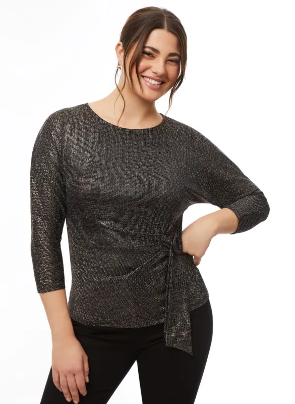 3/4 Dolman Sleeve Glitter Top sold by Laura