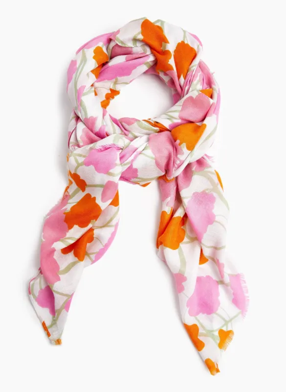 Two Tone Floral Motif Scarf sold by Laura