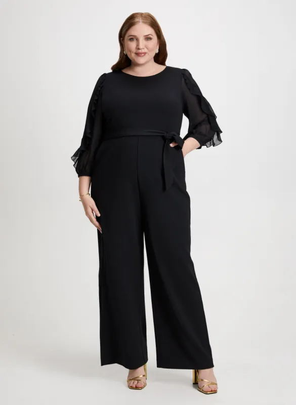 Ruffle Detail Jumpsuit & Braided Bracelet sold by Laura