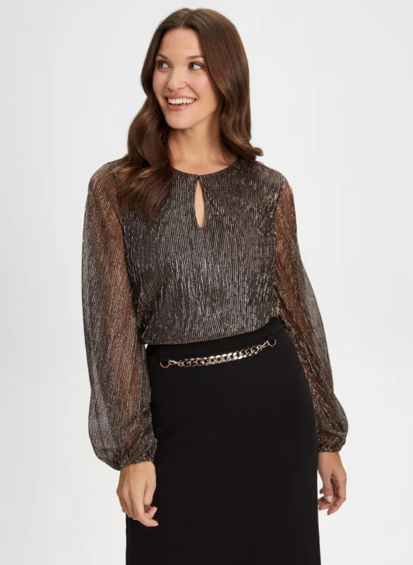 Metallic Crinkle Top sold by Laura