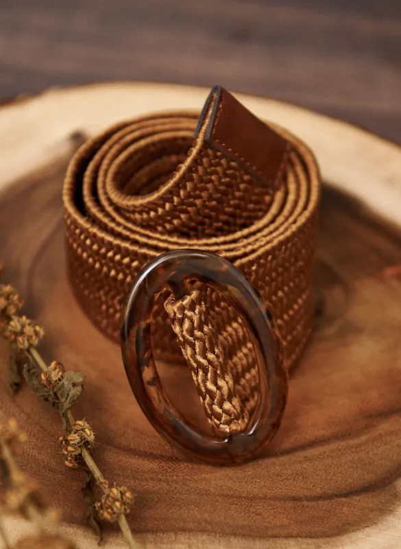 Oval Buckle Elastic Belt sold by Laura