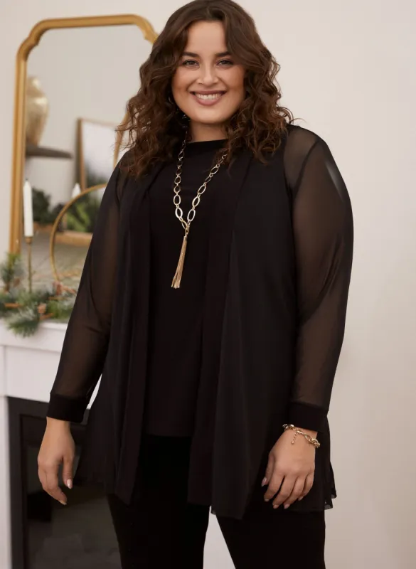 Open Front Mesh Top sold by Laura