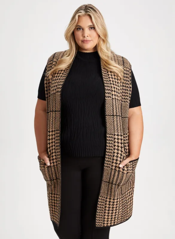 Joseph Ribkoff - Sleeveless Houndstooth Cardigan sold by Laura