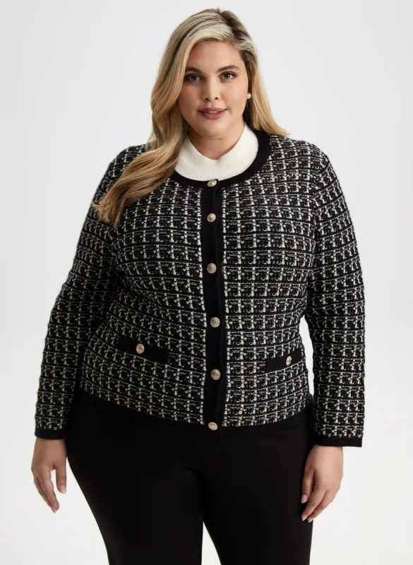 Plaid Button Front Cardigan sold by Laura