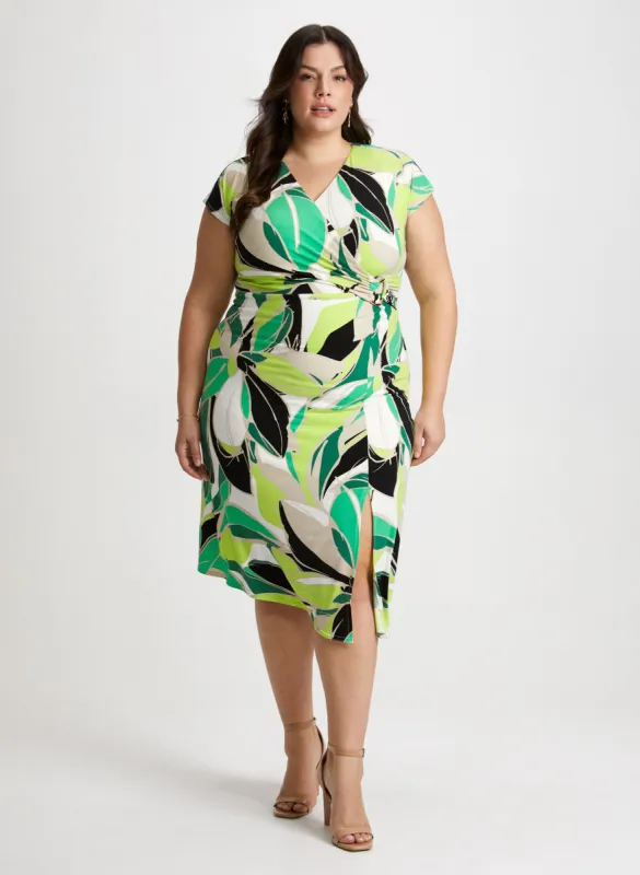 Abstract Print Wrap-Style Dress sold by Laura