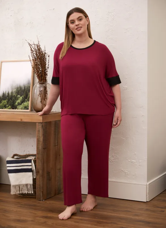 Contrast Detail Pyjama Set sold by Laura