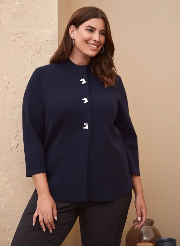 Button Front Trapeze Cardigan sold by Laura