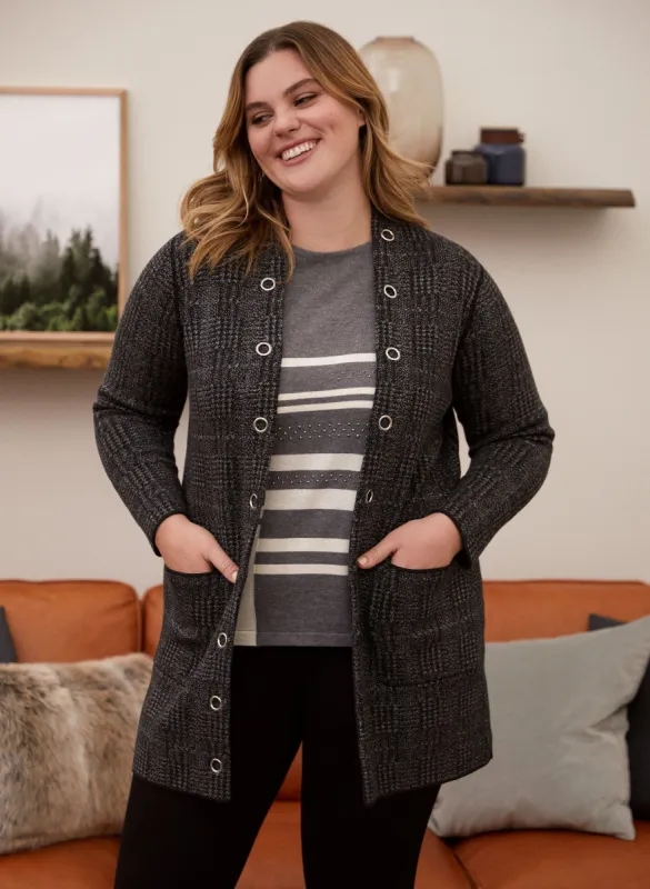 Plaid Print Coatigan sold by Laura