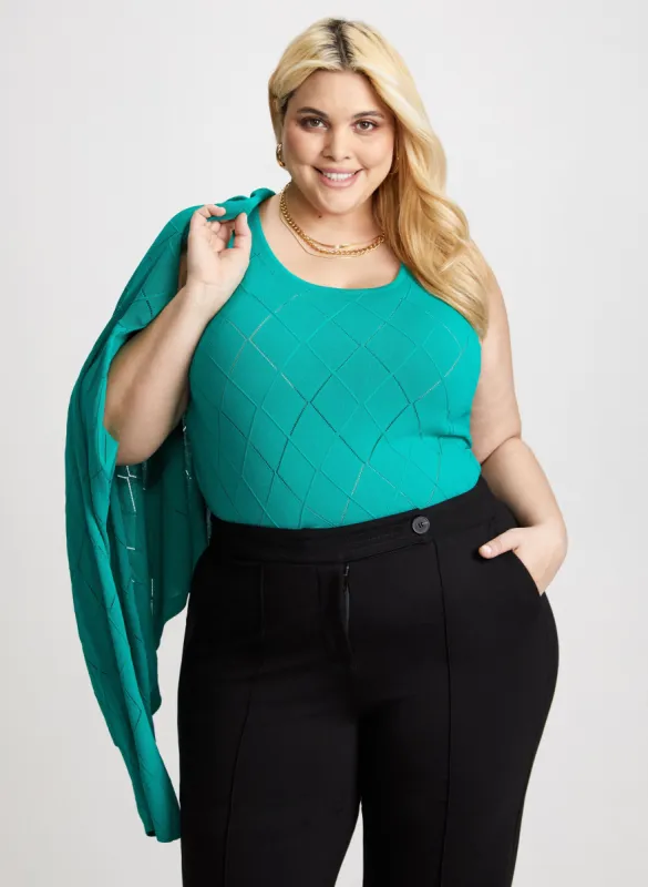 Sleeveless Pointelle Knit Top sold by Laura