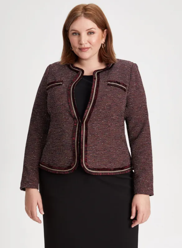 Frayed Trim Bouclé Jacket sold by Laura