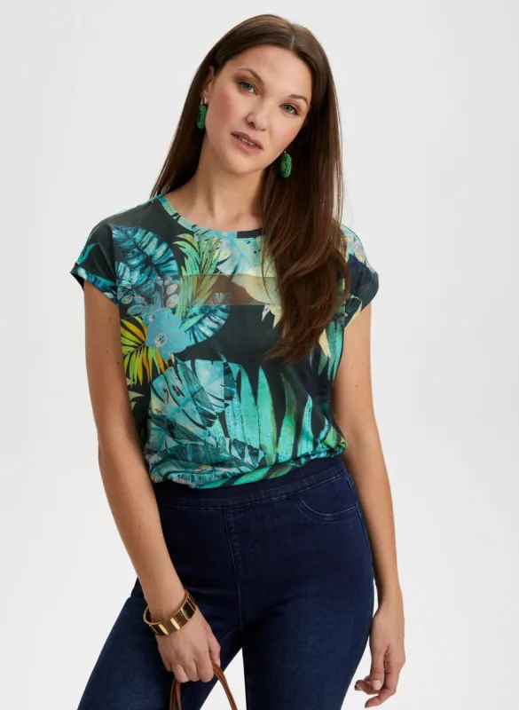 Palm Leaf Print Tee sold by Laura