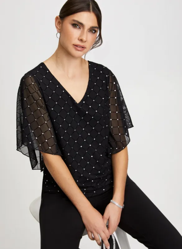Diamond Motif Sequin Top sold by Laura