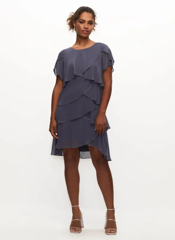 Tiered Ruffle Chiffon Dress sold by Laura