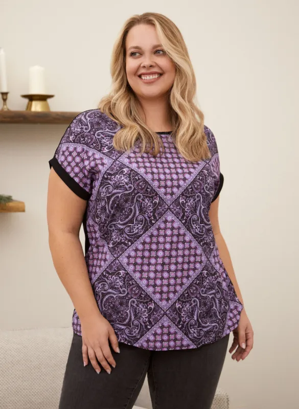 Patchwork Print Tee sold by Laura