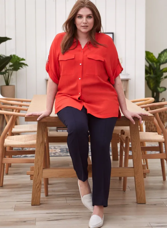 3/4 Sleeve Button-Down Blouse sold by Laura