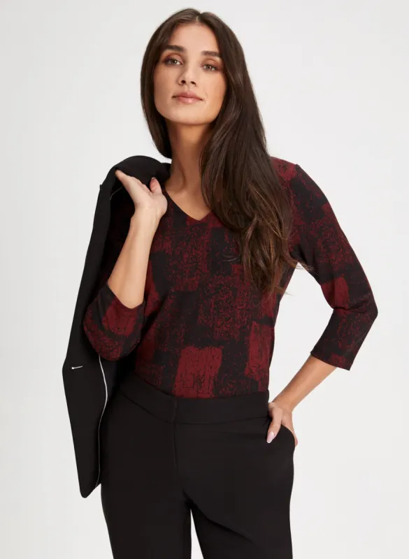 Abstract Geometric Print Top sold by Laura