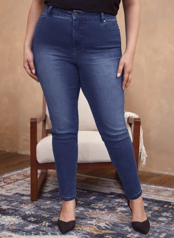 Bow Stud Detail Slim Leg Jeans sold by Laura