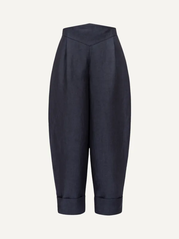 Selda Pants Linen&Wool Ocean made by Duende