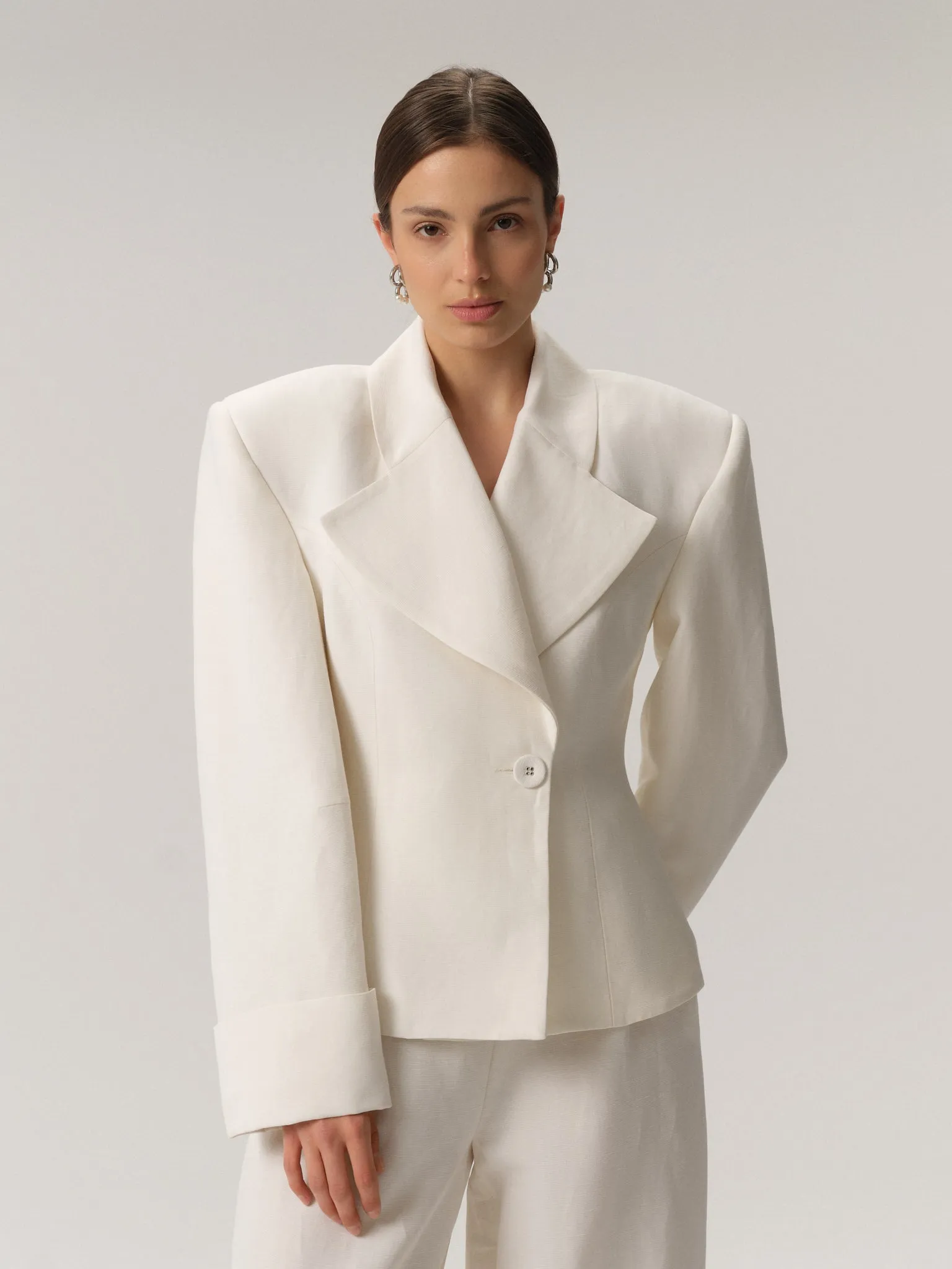 Charlotte Blazer Linen&Wool Creme sold by Duende product image thumbnail 2