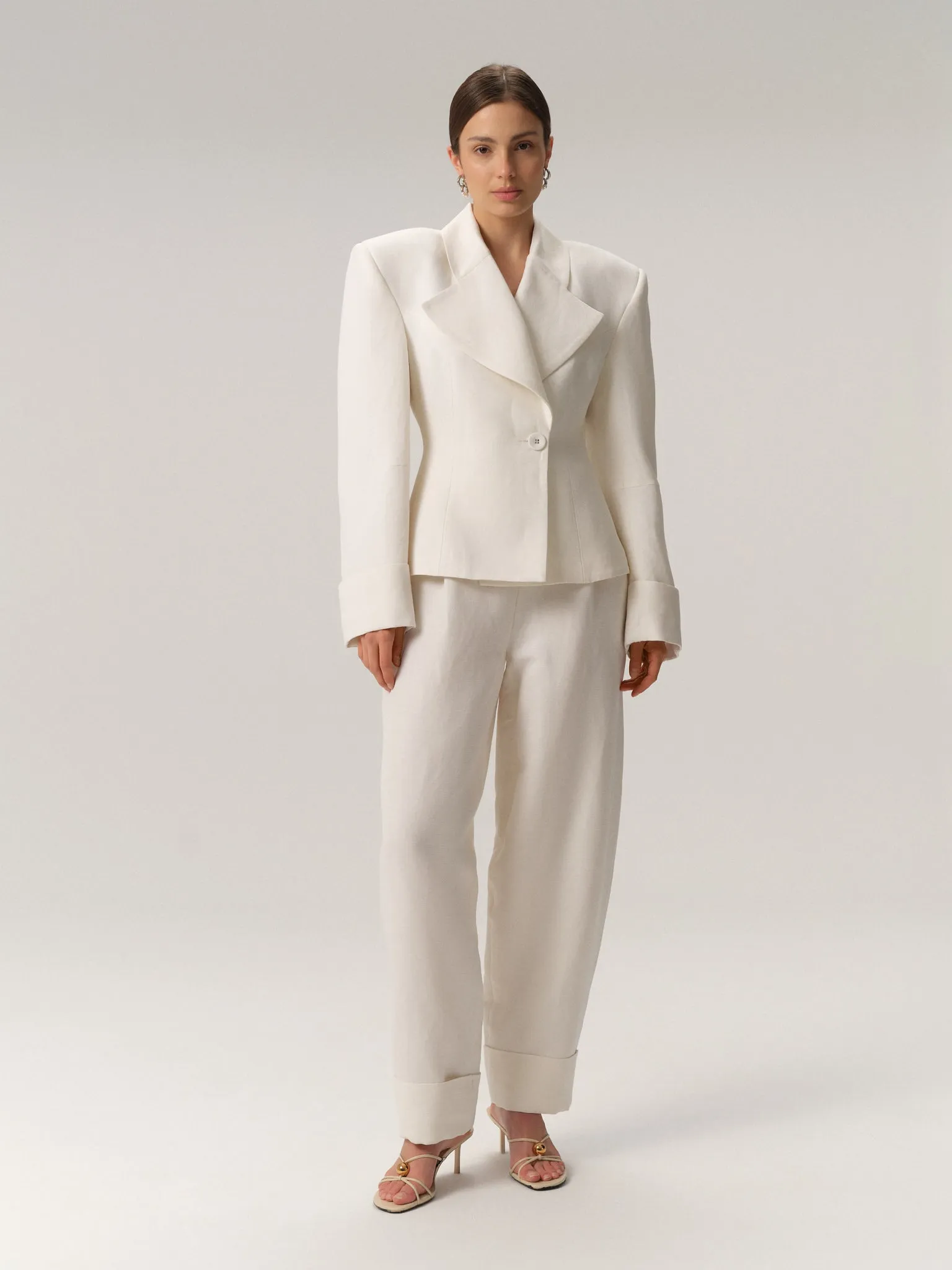 Charlotte Blazer Linen&Wool Creme sold by Duende product image thumbnail 3